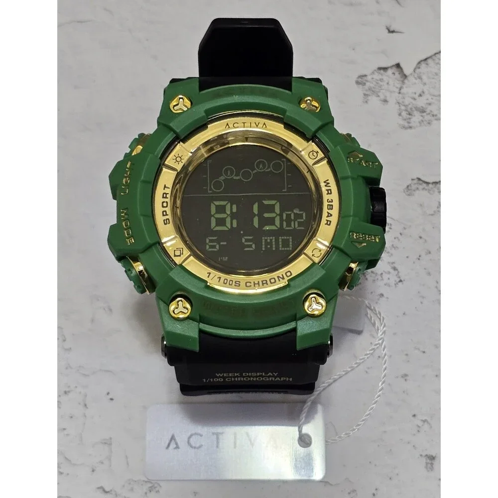 Activa x Invicta Digital Unisex Watch 50mm Green Gold ACW8082-022 Brand New